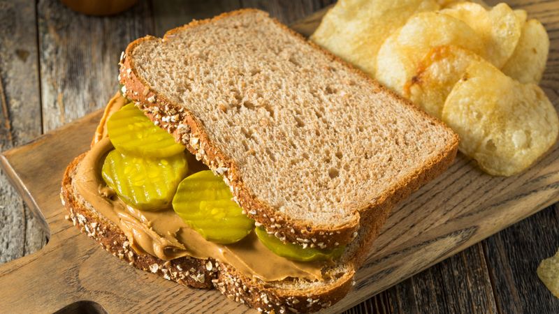 Pickle and Peanut Butter Sandwich