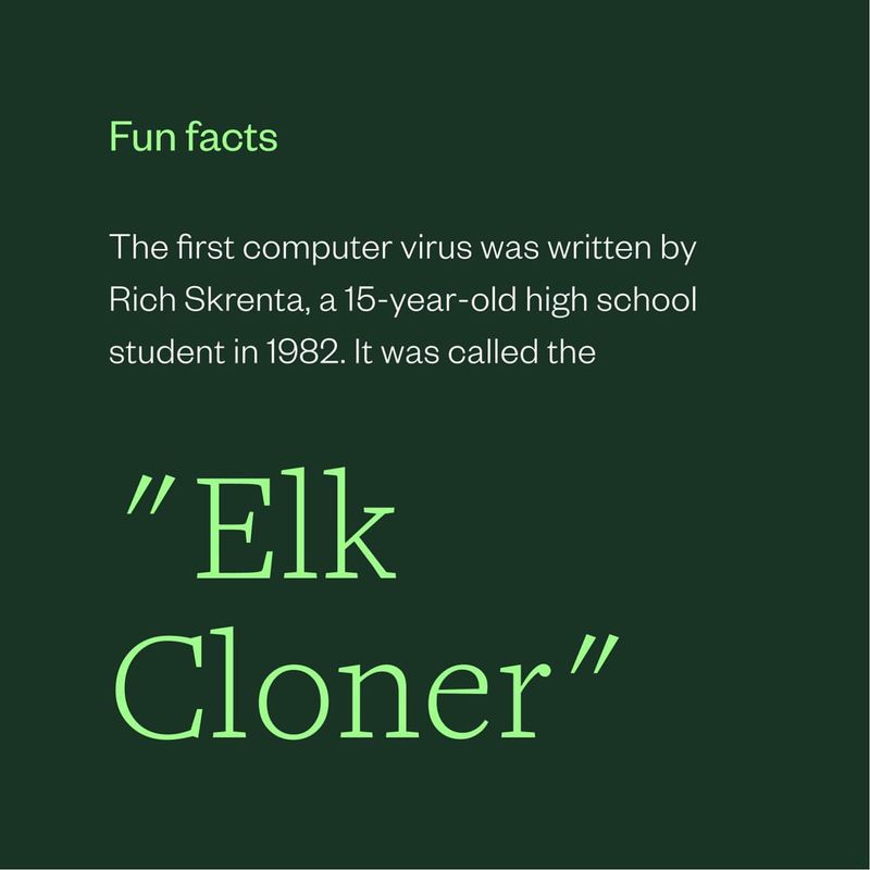 Richard Skrenta Creates the First Computer Virus, “Elk Cloner”