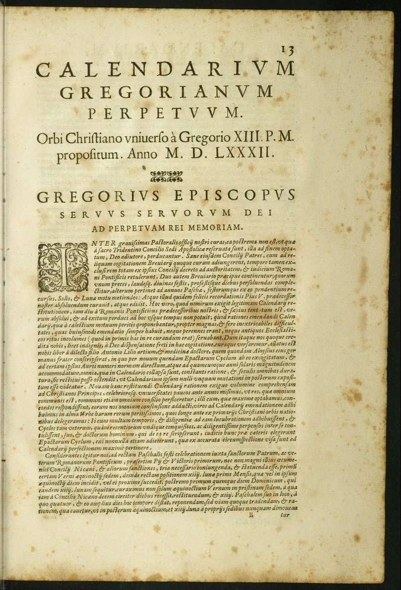 1582 – Gregorian Calendar Announced via Papal Bull 