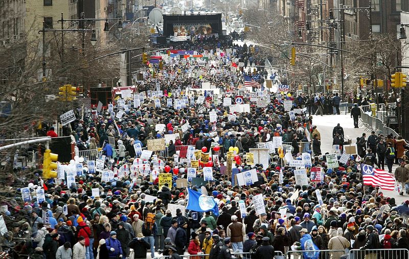 2003 – Massive global protests against the impending Iraq War become the largest peace demonstration in history