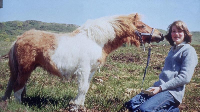 A teenage Princess Diana and her pet pony, 1974