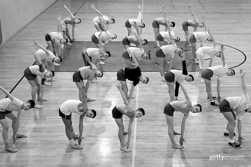 Barefoot Gymnastics on Hardwood Floors