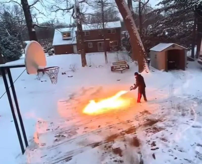 Do Not Use a Flamethrower to Remove Snow