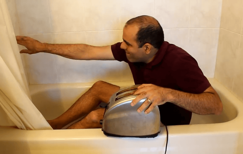 Do Not Use a Toaster in the Bathtub