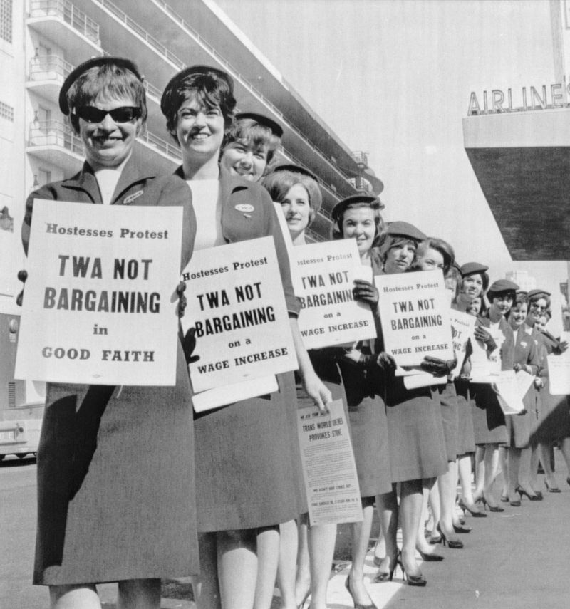 Flight Attendants Protesting for Rights (1970s)