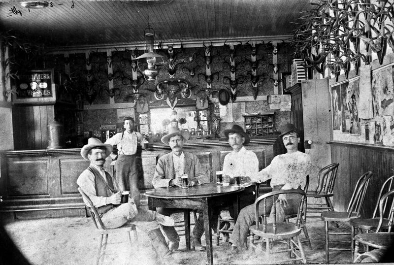 Having a Beer in the Tondre Saloon, Early 1900s, Castroville, Texas