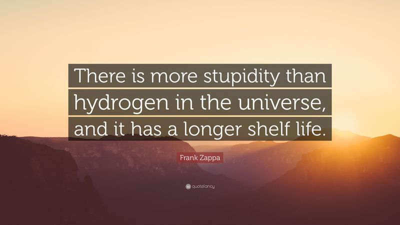 There is more stupidity than hydrogen in the universe, and it has a longer shelf life.