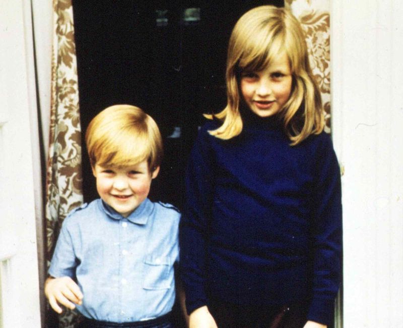 Princess Diana and her brother Charles, 1968