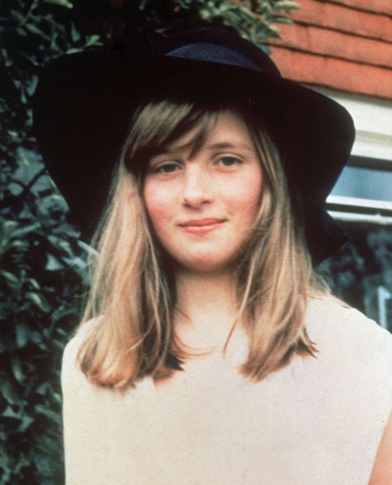 Princess Diana on holiday wearing a hat