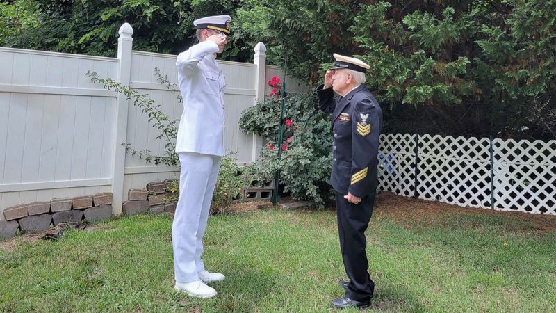 Saluting Dad or Mom in Uniform