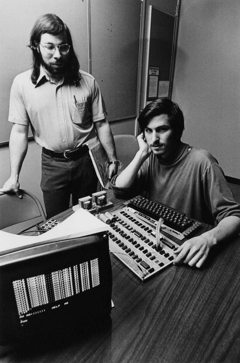 Steve Jobs and Steve Wozniak in a Garage Workshop