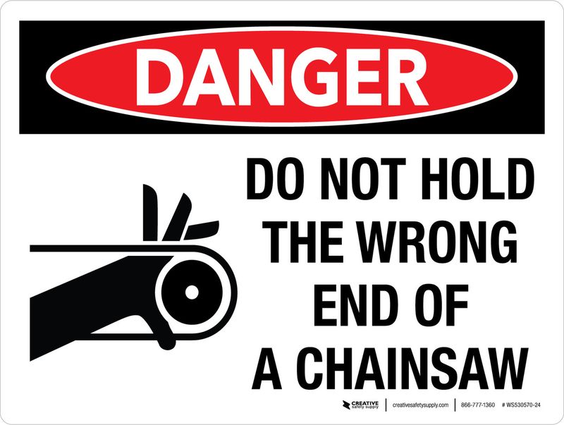 Warning: Do Not Attempt to Stop a Chainsaw with Your Hands