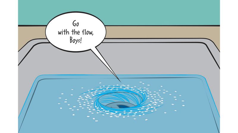 Water Spirals Down the Drain Differently in Each Hemisphere