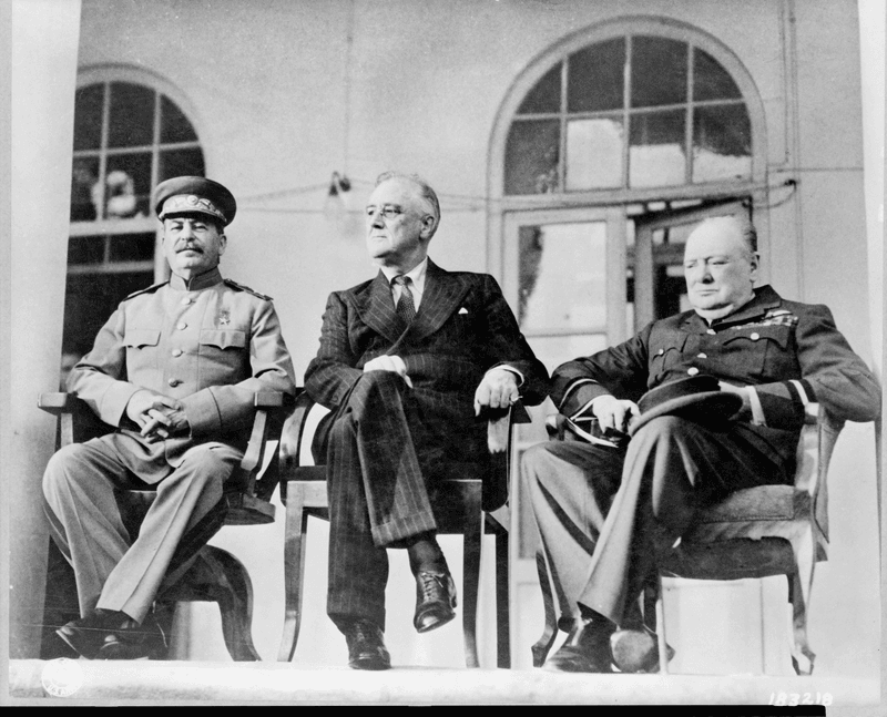 Winston Churchill with Allied Commanders