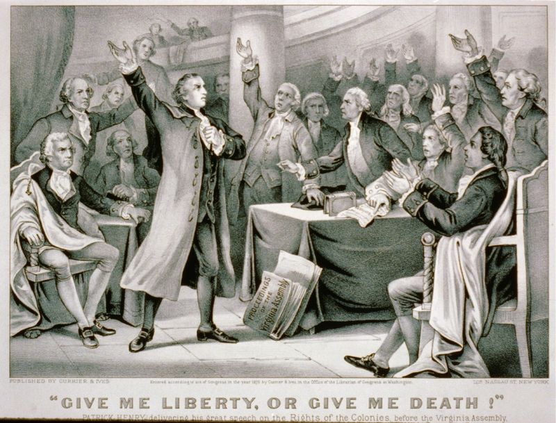 1775 – Patrick Henry delivers his famous “Give me liberty or give me death!” speech in Virginia.