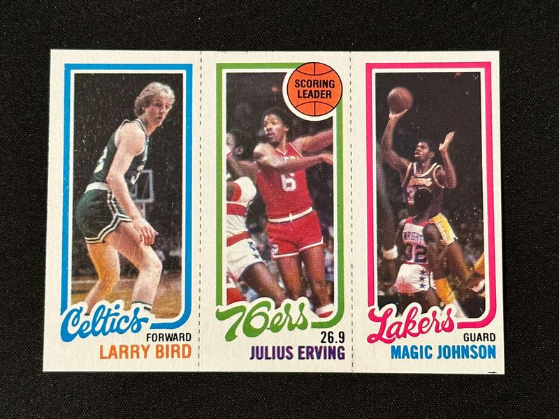 1980 Topps Bird/Erving/Magic Rookie Card (#6)