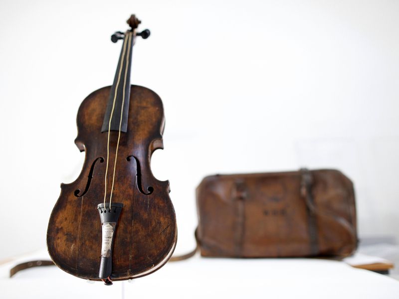 A violin played by bandmaster Wallace Hartley