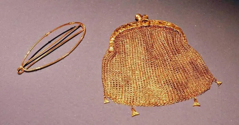 A woman's purse and hair pin