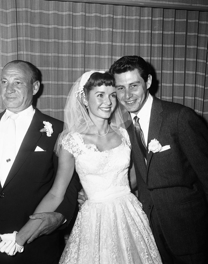 Debbie Reynolds & Eddie Fisher – Their 1952 marriage was a headline-making union of film and music royalty.