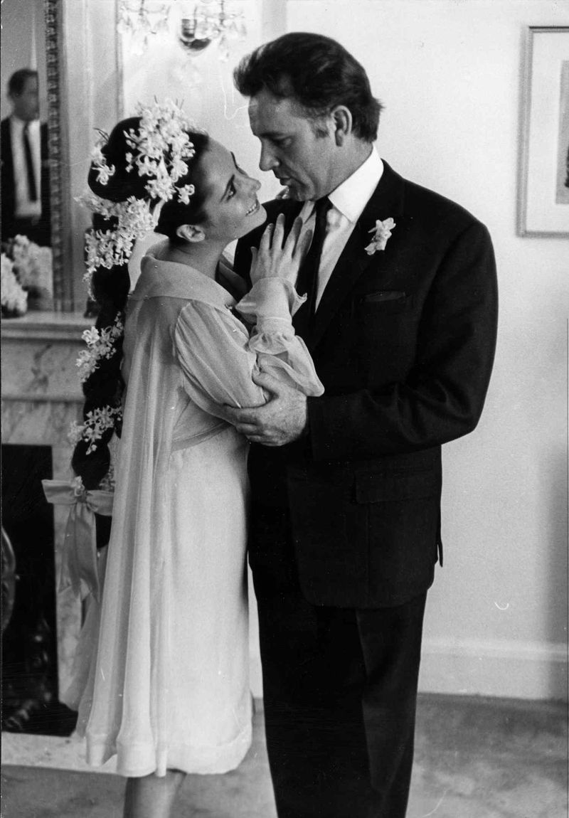 Elizabeth Taylor & Richard Burton – Their first wedding in 1964 became one of the most storied romances of Hollywood.