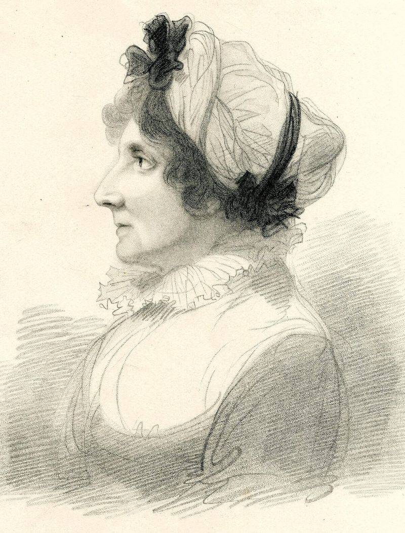 Anna Laetitia Barbauld, English poet and writer of hymns, 1825