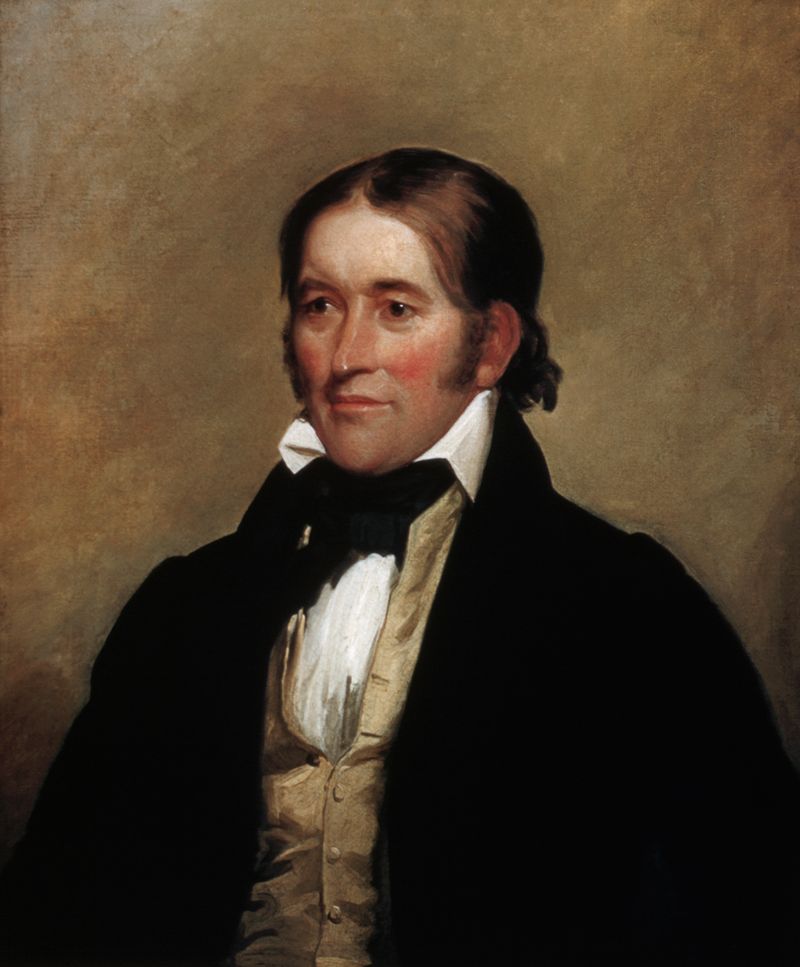 Davy Crockett, American frontiersman and politician, 1836