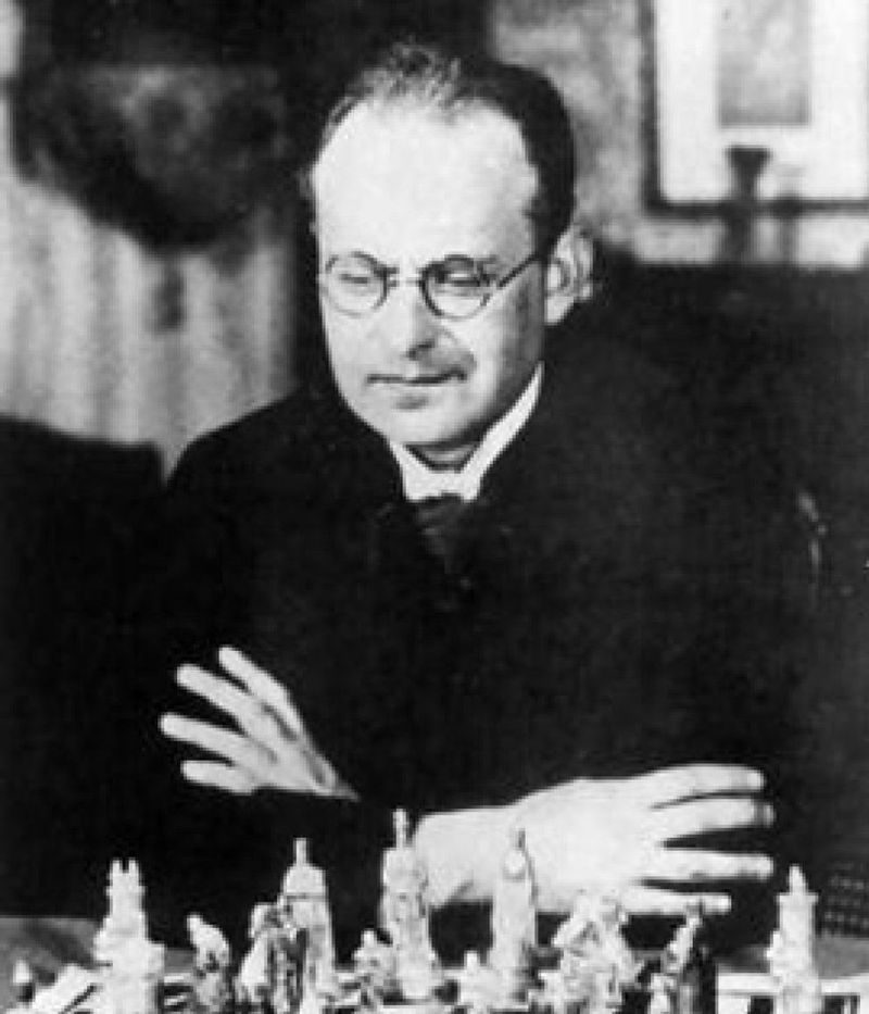 Aron Nimzowitsch, Latvian-Danish chess player, 1935