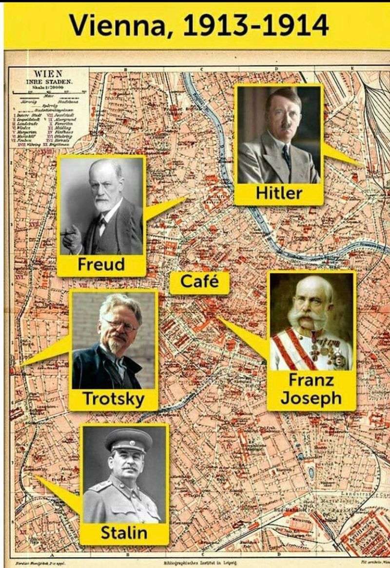 Hitler, Stalin, and Freud Living Near Each Other (Vienna, Early 20th Century)