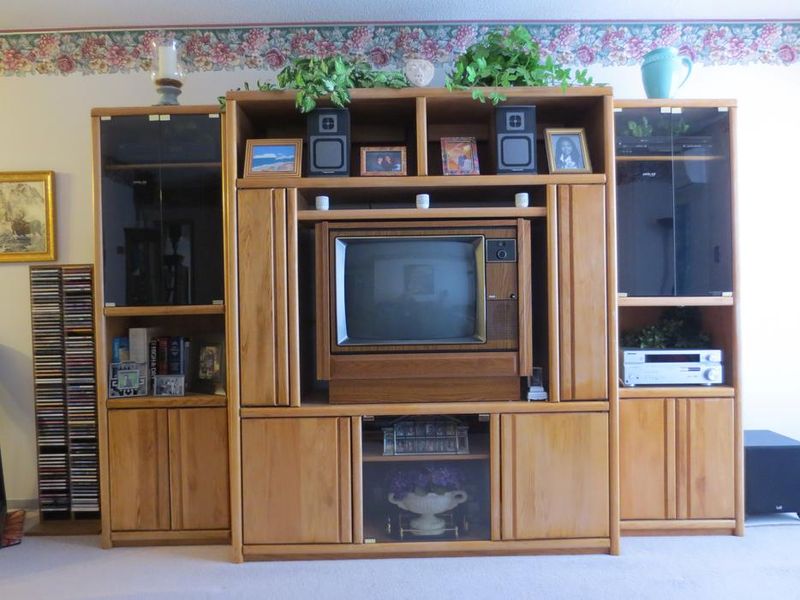 Built-In Oak Entertainment Centers