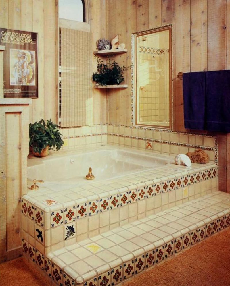 Corner Soaking Tubs with Tile Surrounds