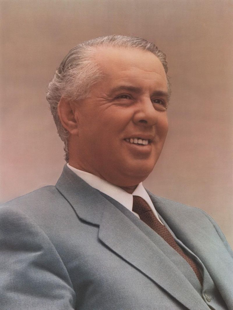 Enver Hoxha, Albanian Communist Leader, 1985