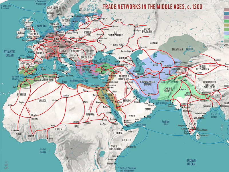 Arrival via Trade Routes (13th–14th centuries)