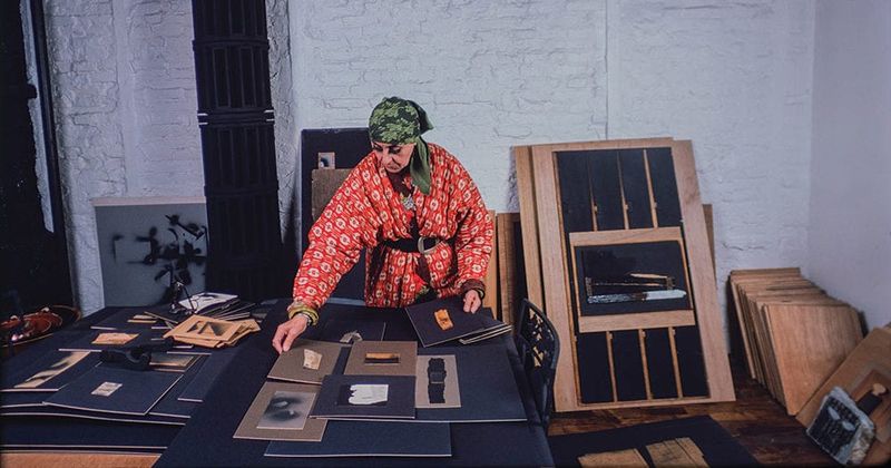 Louise Nevelson, American sculptor, 1988