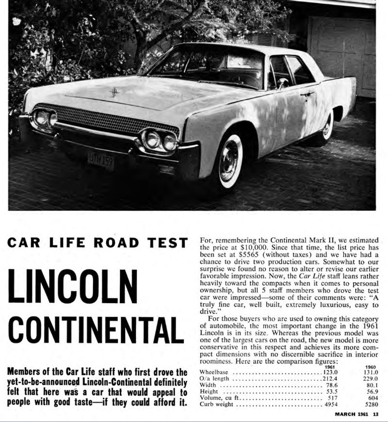 1961 Lincoln Continental Sedan