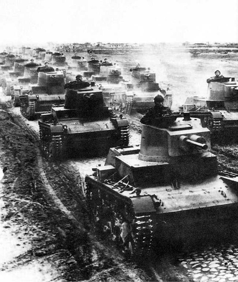 1939: Invaded Poland, triggering WWII
