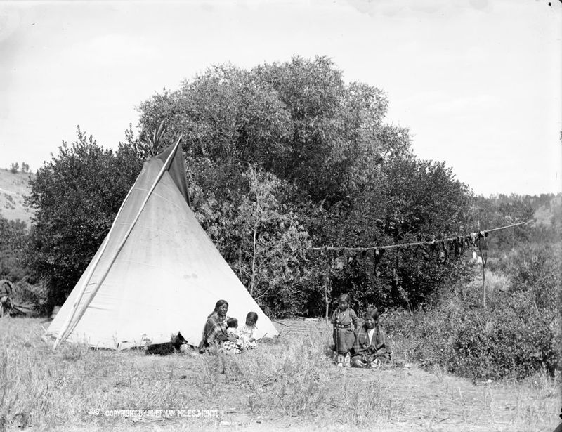 Cheyenne Children Playing Near Tipis, Montana Plains (1910)