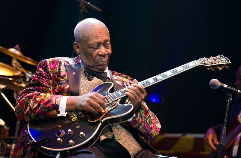 B.B. King, American blues guitarist and singer, 2015