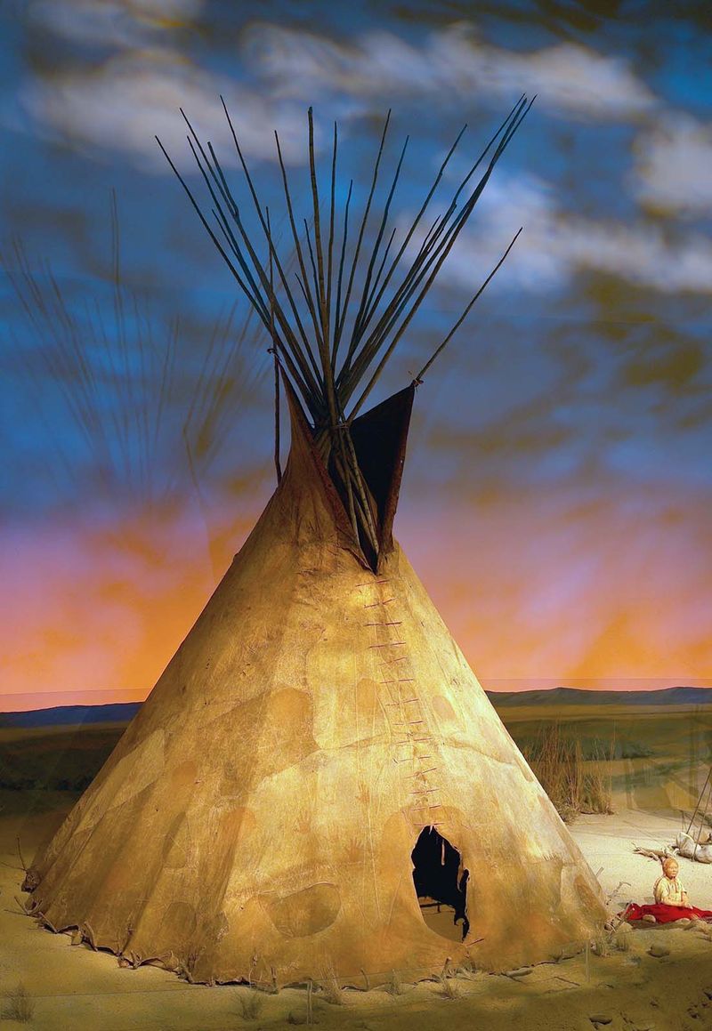 Bison Hide Tipis with Smoke Flaps