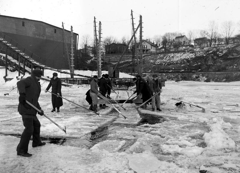 Cutting Ice from a Pond for the Icebox