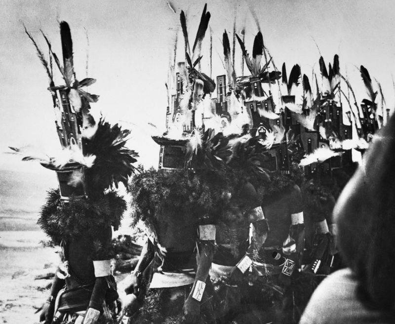 Hopi Kachina Dancers in Masks, Arizona (1925) – Spiritual Guardians