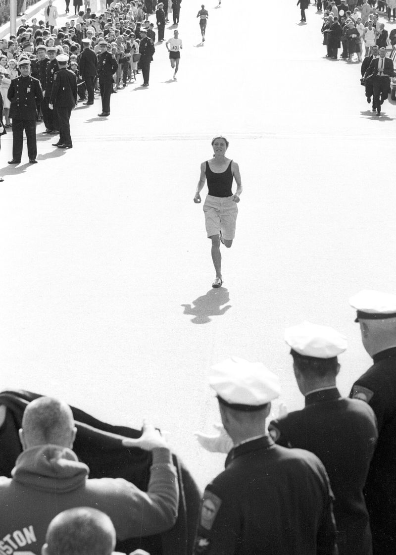 Bobbi Gibb becoming the first woman to run the Boston Marathon (1966)