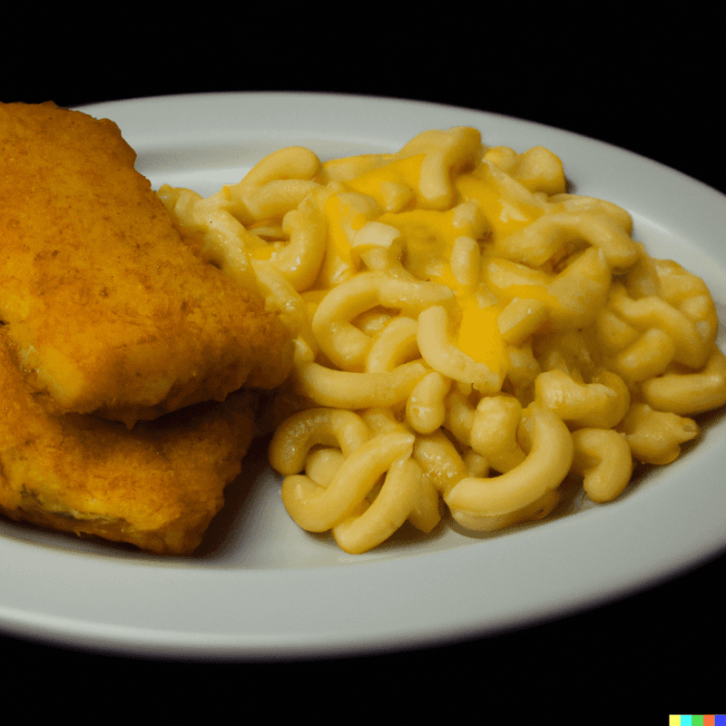 Fish Sticks with Mac & Cheese