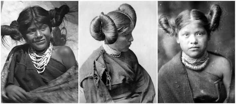 Mona, a Hopi Woman, with Traditional Squash Blossom Hairstyle (1910)