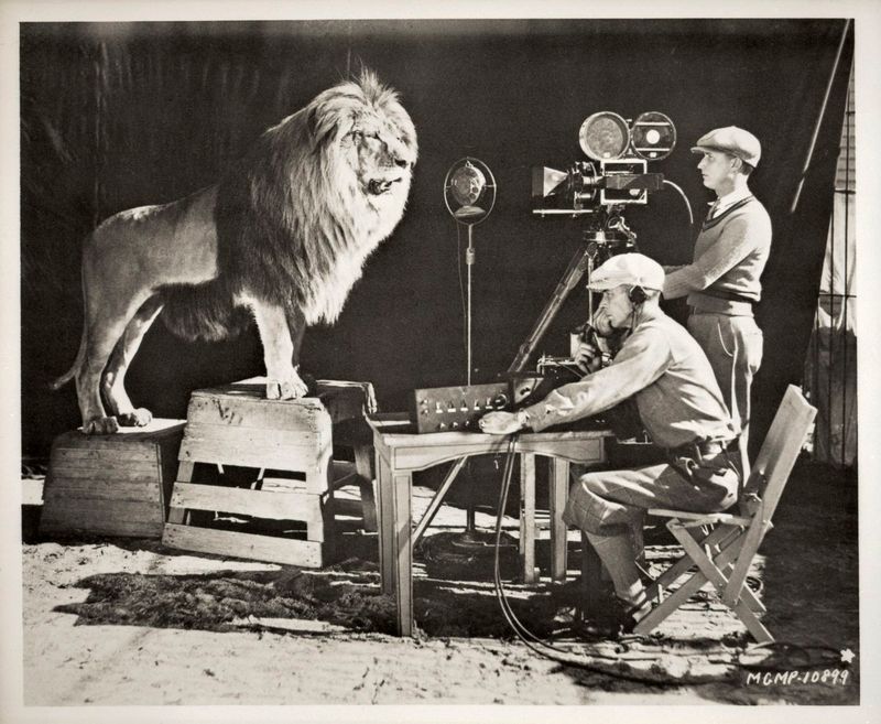 Filming the Metro-Goldwyn-Mayer logo (date unspecified)