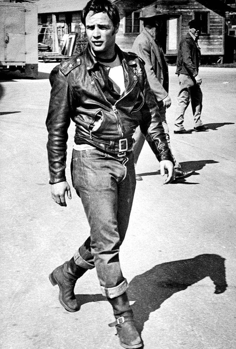 Leather jackets & white T-shirts