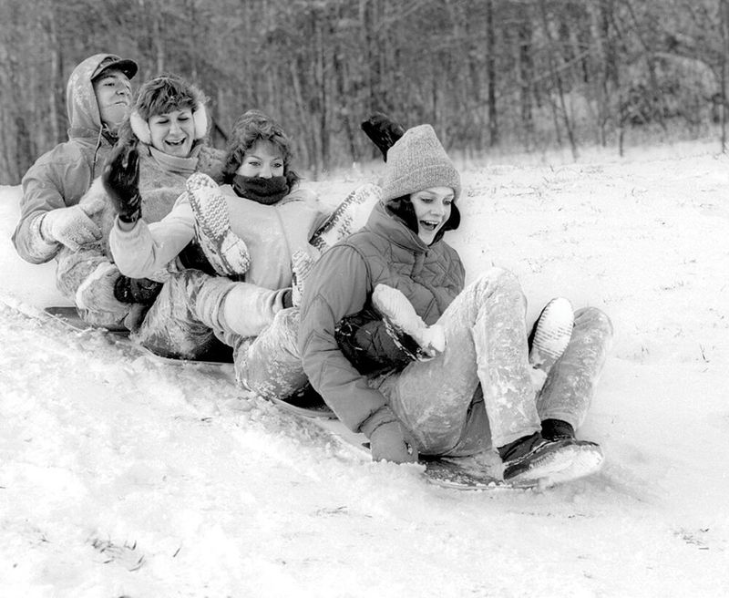 Cafeteria Tray Sledding