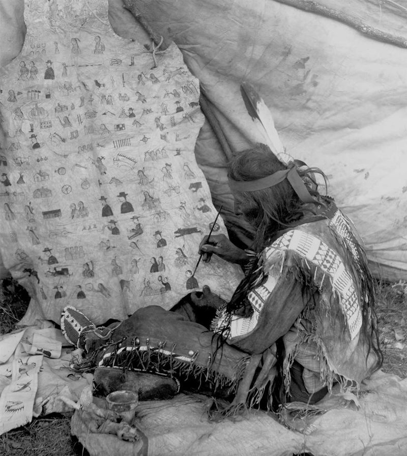 Lakota Elder Telling Stories to Grandchildren, South Dakota (1920s)