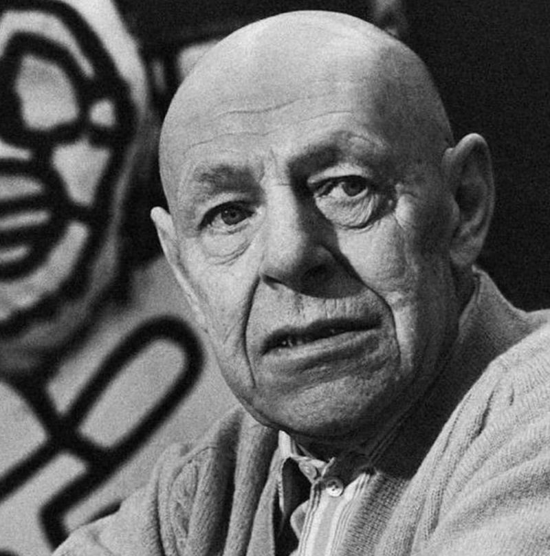 Jean Dubuffet, French painter and sculptor, 1985