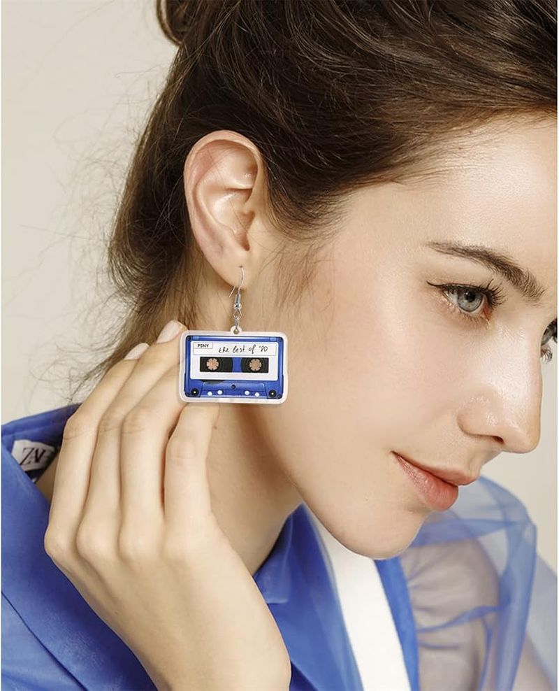 Cassette-tape earrings