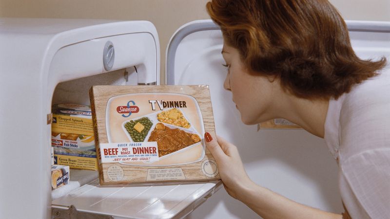TV Dinners on Tray Tables